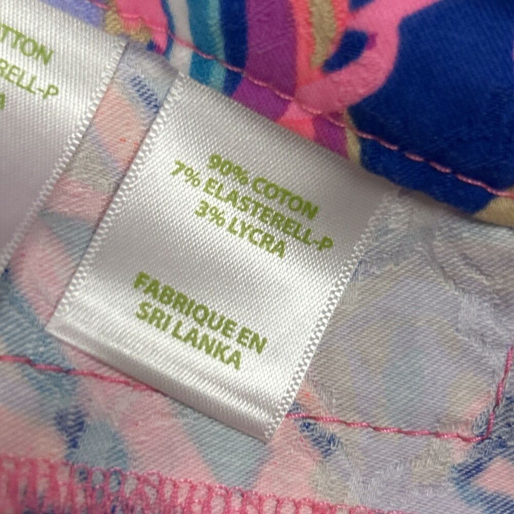 Lilly Pulitzer Kelly Pants Womens 12 Drop Me a Lime Blue Pink Resort Vacation - Picture 5 of 8